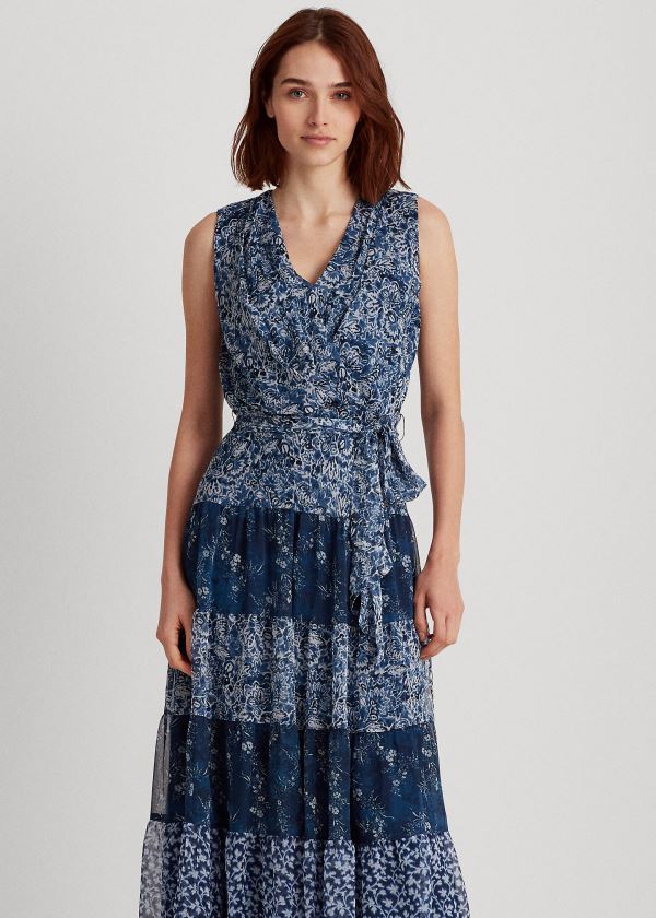 Women's Ralph Lauren Tiered Georgette Dresses | 859213AHF